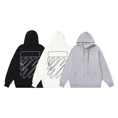 Off White hoodie ECG Pattern Arrow Sleeve Hood