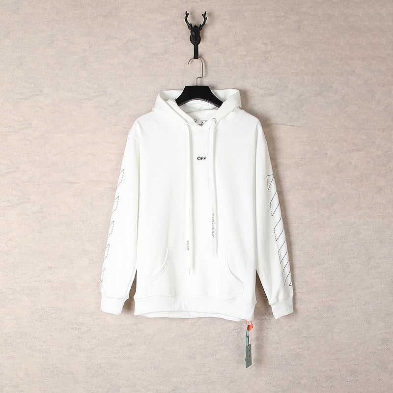 Off White hoodie embroidered arrow pattern