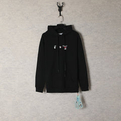 Off White hoodie acrylic hand painted graffiti arrow pattern pullover hooded