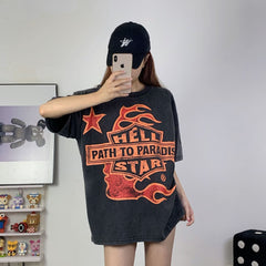 HS T Shirt Casual Loose Creative Printing