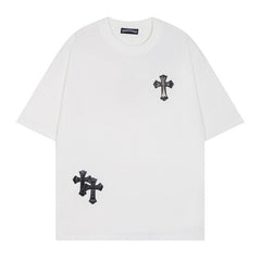 CHH Heart T Shirts T-Shirt Short Sleeve Cross