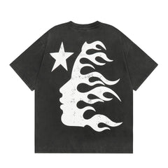 HS T Shirt Smiley Face Earth Distressed