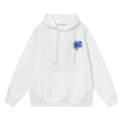 Off White hoodie graffiti yarn arrow pattern pullover hooded