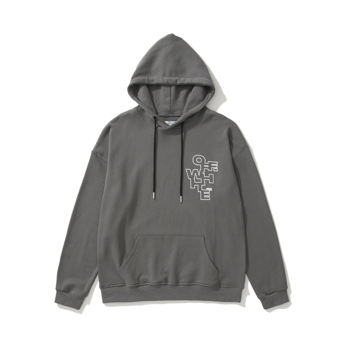 OW Letter Arrow Pattern Pullover Hooded Sweatshirt