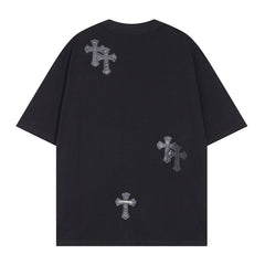 CHH Heart T Shirts T-Shirt Short Sleeve Cross