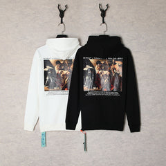 Off White hoodie oil painting series pullover terry hooded