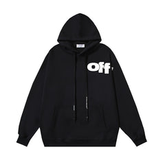 OW creative large letter print pattern hooded sweater