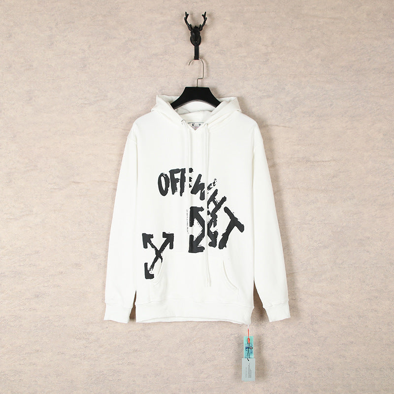 Off White hoodie Square Arrow Pattern Pullover Hood