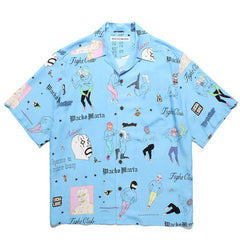GUILTYPARTIES TIGER Shirts Vacation trendy brand character mask abstract print Hawaiian short-sleeved shirt men