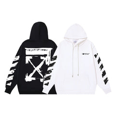 Off White hoodie graffiti painted arrow print pullover hooded