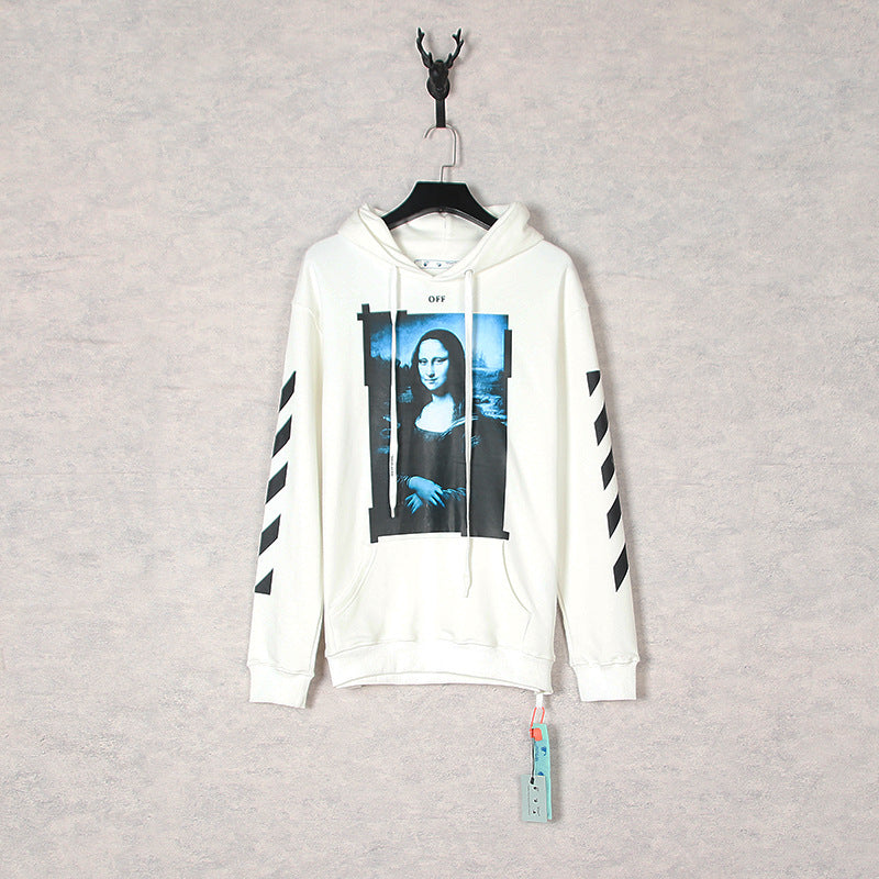 Off White hoodie Mona Lisa frame pattern hooded