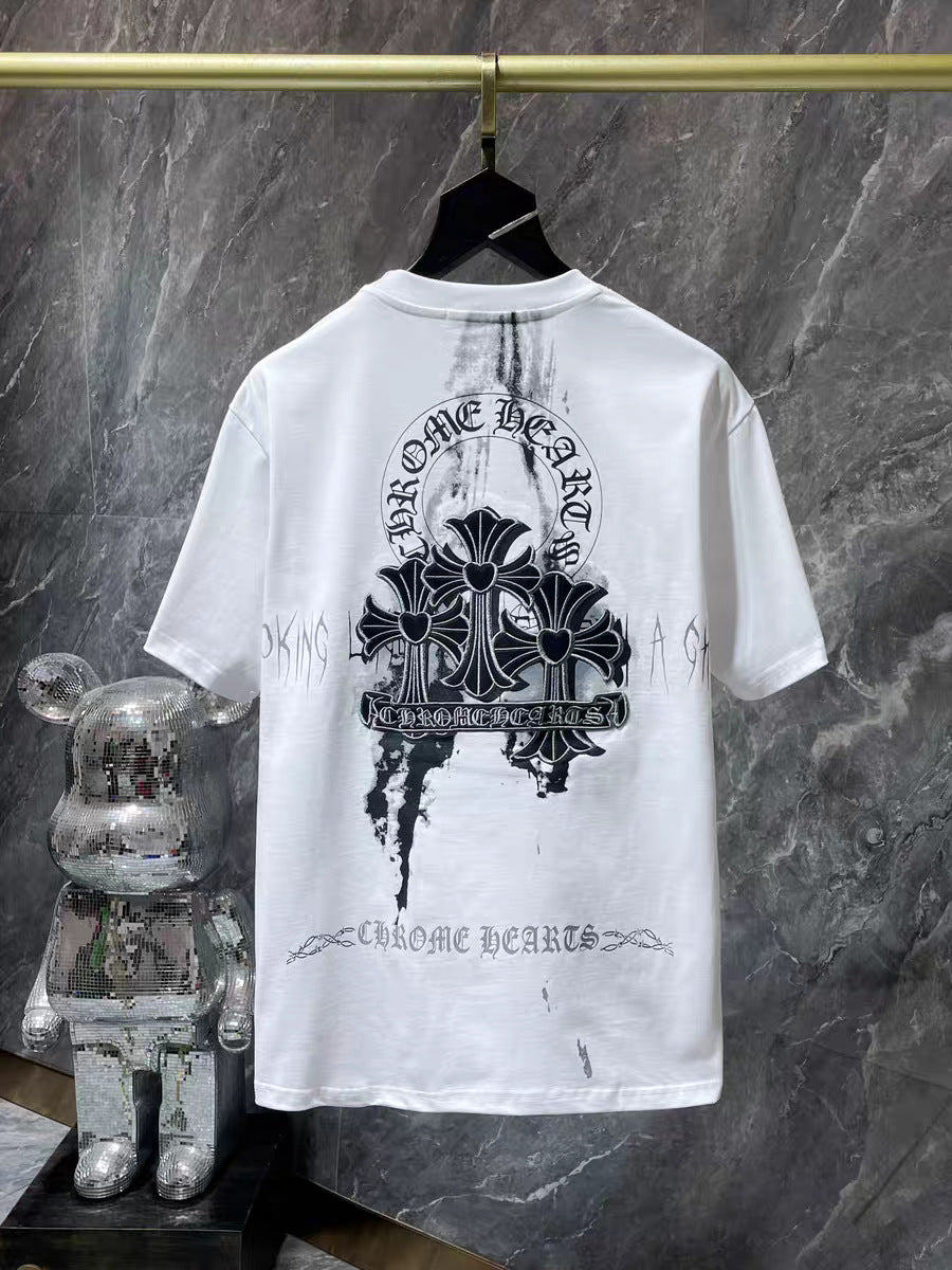 CHH Heart T Shirts Sanskrit Half Sleeve Crew Neck Short Sleeve Casual
