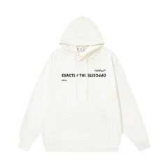 OW simple letter pattern hooded sweater
