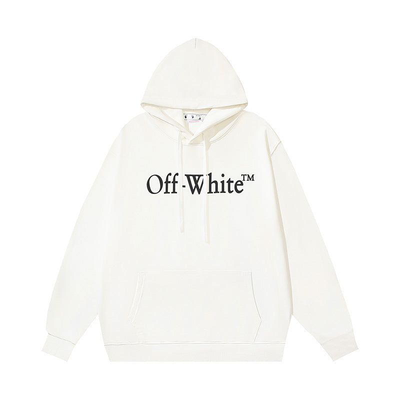 OW large letter pattern hooded sweater