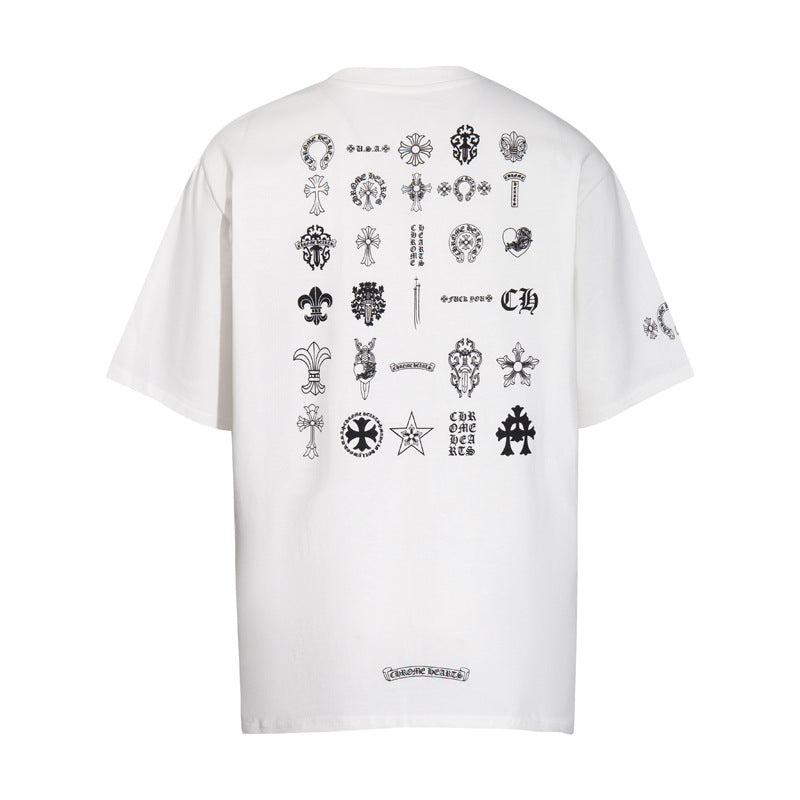 CHH Heart T Shirts T-shirt logo print cotton round neck short sleeve