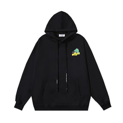 OW leaf colorful graffiti arrow print hooded sweatshirt