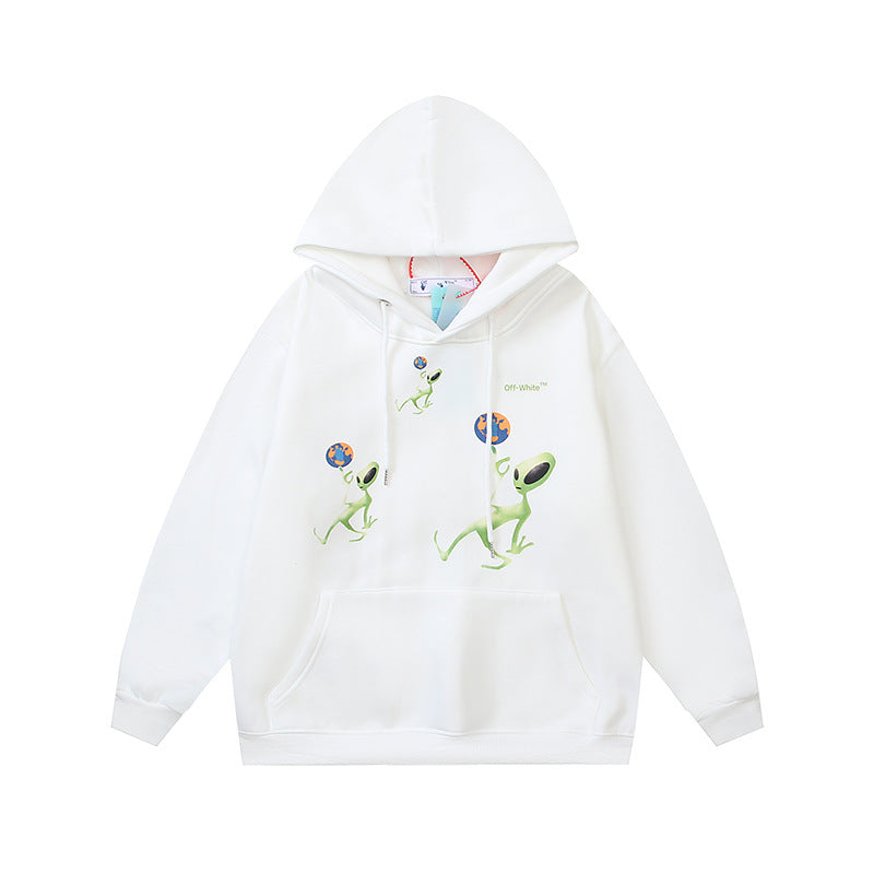 OW Alien Earth Arrow Pattern Hooded Sweater