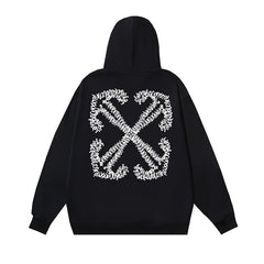 OW graffiti arrow print pattern hooded sweater