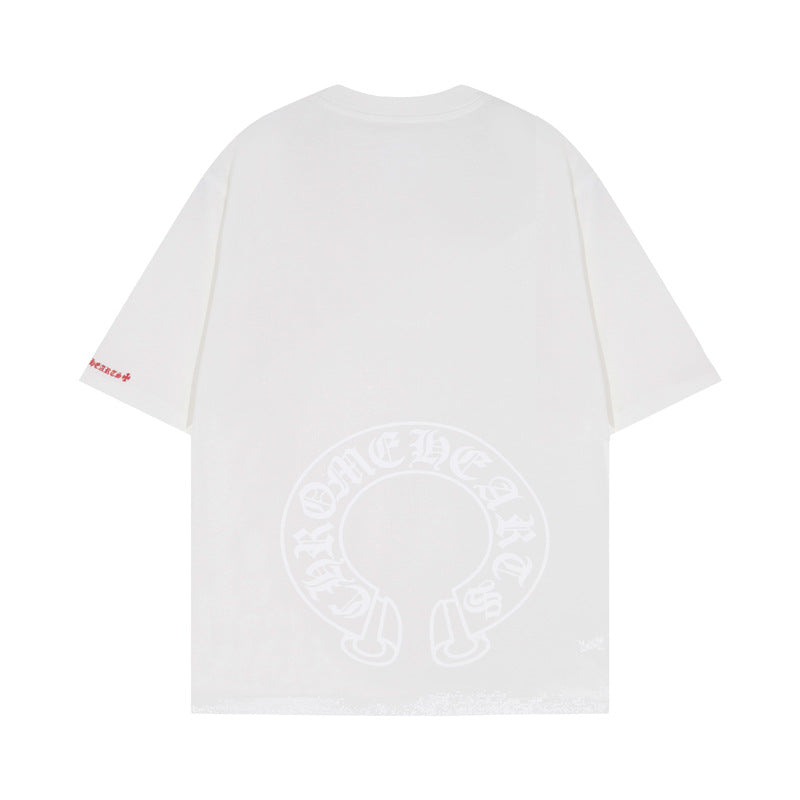 CHH  Heart T Shirts Chrome Hearts Sanskrit Horseshoe Pattern Short Sleeve T-Shirt