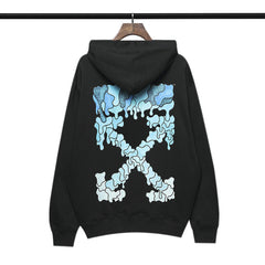 Off White hoodie blue melted arrow pattern hooded