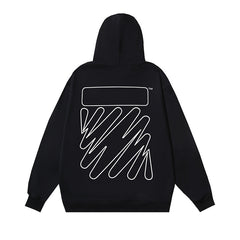 Off White hoodie ECG Pattern Arrow Sleeve Hood
