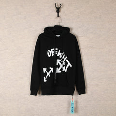 Off White hoodie Square Arrow Pattern Pullover Hood