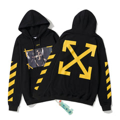 Off White hoodie Classic Baroque Angel Wing Pattern Hoodie