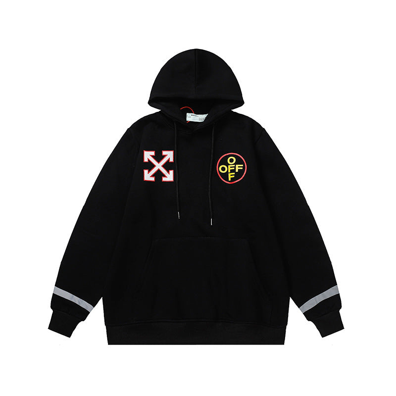 Off White hoodie Alphabet Arrow Pattern Fleece Hood