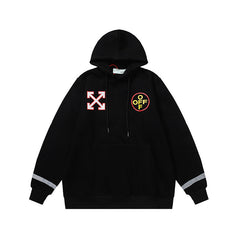 Off White hoodie Alphabet Arrow Pattern Fleece Hood