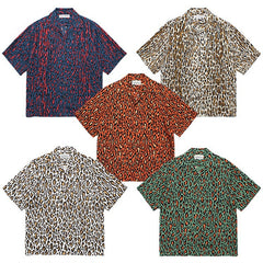 GUILTYPARTIES TIGER Shirts 24AW Leopard print, Hawaiian casual short-sleeved shirt men