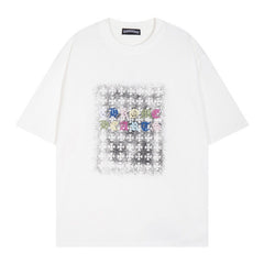 CHH Heart T Shirts Cross Color Printed Short Sleeve T-Shirt Couple