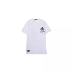 CHH  Heart T Shirts Croix Cross Color Leather Printed Short Sleeve T-Shirt