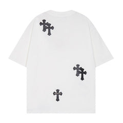 CHH Heart T Shirts T-Shirt Short Sleeve Cross