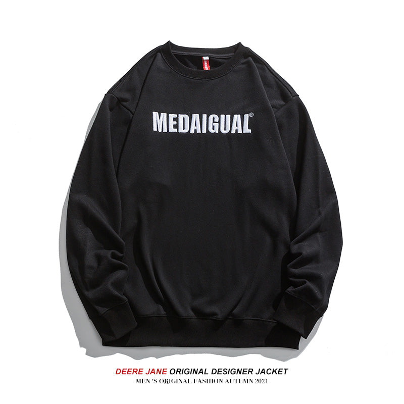 Men Pullover Hoodie Spring Sweater Spring and Autumn Loose Couple Blue