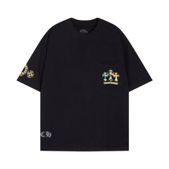 CHH  Heart T Shirts Cross Color Printed Short Sleeve T-Shirt Loose