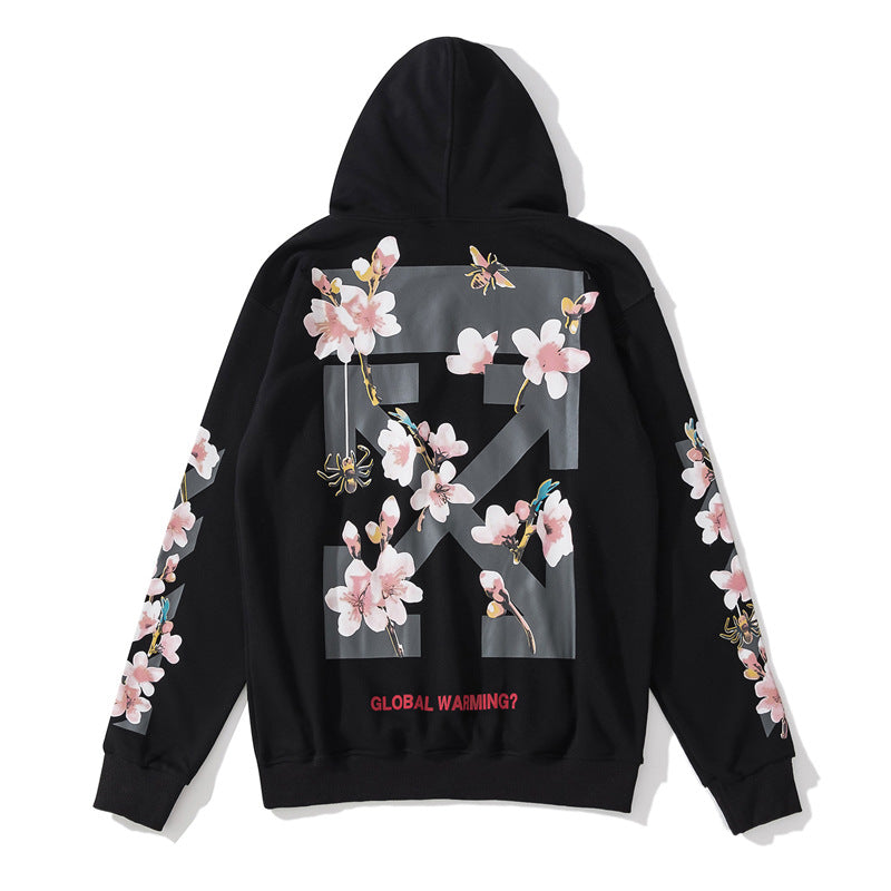 Off White hoodie Bee Flower Arrow pattern hooded