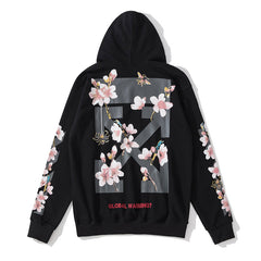 Off White hoodie Bee Flower Arrow pattern hooded
