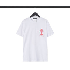 CHH  Heart T Shirts Sanskrit Color Printing Loose Cotton Casual Crew Neck Short Sleeve T-Shirt