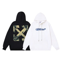 Off White hoodie Stereo Spray Arrow Pattern Sleeve Hood