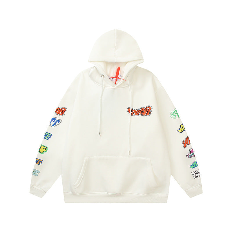 Off White hoodie autumn/winter cartoon pattern arrow