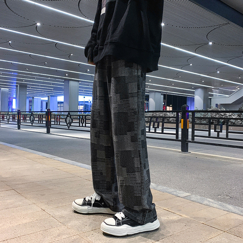 Men Jeans Spring Jeans Men's Straight Wide-Leg Pants