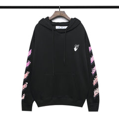 Off White hoodie red gradual change arrow pattern hooded