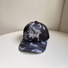 Stussy hat camouflage embroidered baseball cap hip hop cap women summer sun visor versatile street