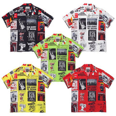 GUILTYPARTIES TIGER Shirts poster pattern, Cuban collar Hawaiian casual short-sleeved shirt for men and women