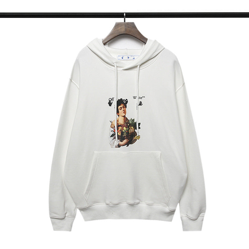 Off White hoodie woman bouquet basket pattern arrow hooded