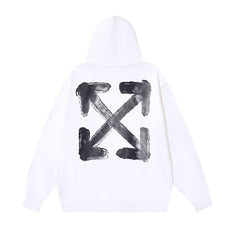 OW three-dimensional arrow pattern pullover hooded sweater