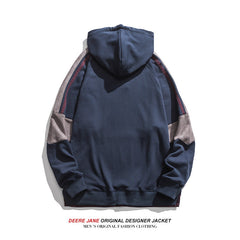Men Pullover Hoodie Spring Patchwork Hoodie Men Spring Loose Casual