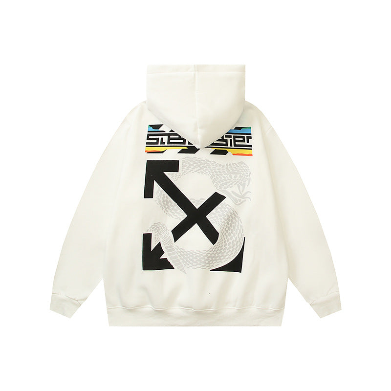 Off White hoodie boa pattern arrow fleece hooded