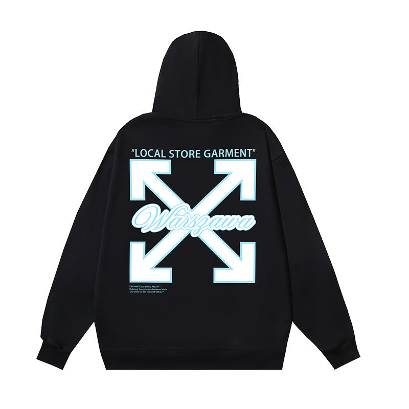 Off White hoodie Cyclone Letter Pattern Pullover Hood