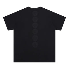 CHH Heart T Shirts Crowe Cross Print Short Sleeve T-Shirt Loose